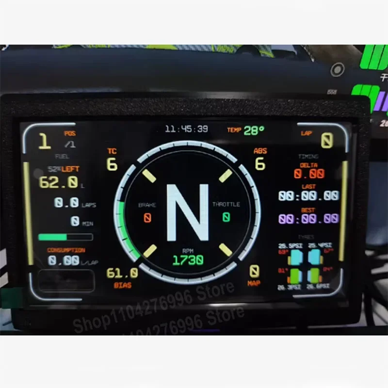 Sim Racing Dashboard Screen Display - Simplayer Sim Racing Dashboard Layar Simulator