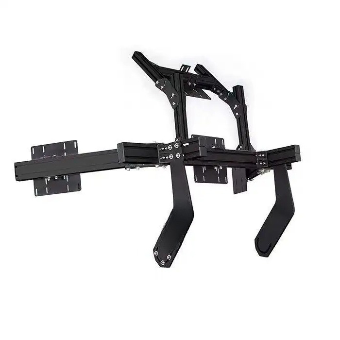 Triple Monitor Stand Sim Racing - No Shake Standalone & Cockpit Mountable
