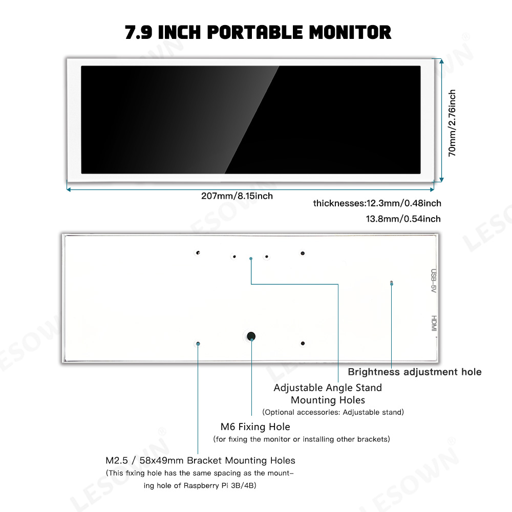 LESOWN Monitor Bantuan Game Pu - Sim Racing Dashboard Screen Display ulasan dan harga
